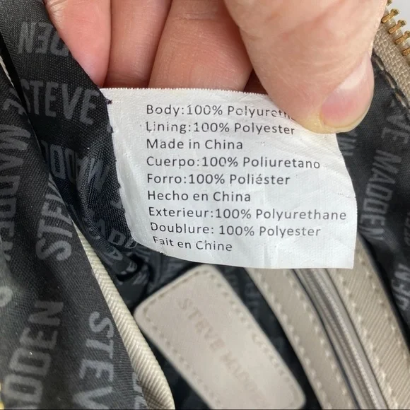 Steve Madden light gray crossbody bag with gold chain strap hardware - Picture 8 of 13